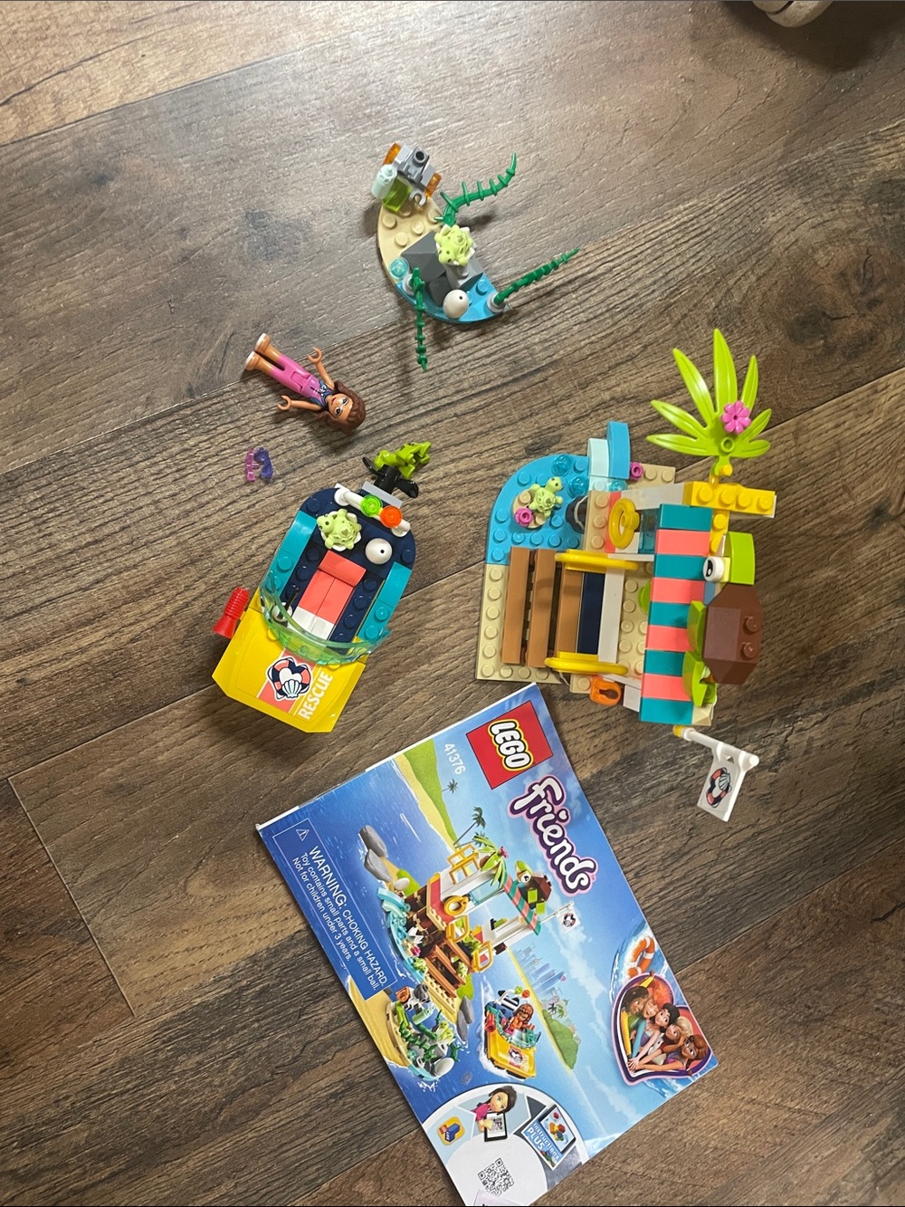 LEGO Friends Rescue Boat and Beach Hut Playset - Yellow, Blue, Pink, Green